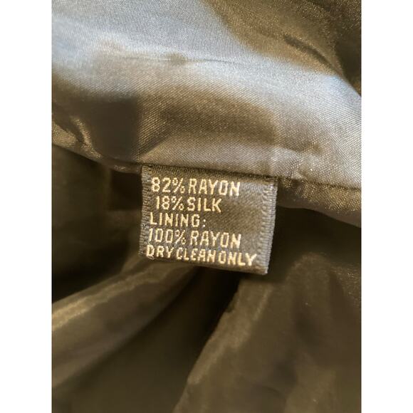 Vintage Della Roufogali Black Velvet Cocktail Midi Dress Sz 14 Bejeweled - Picture 8 of 8